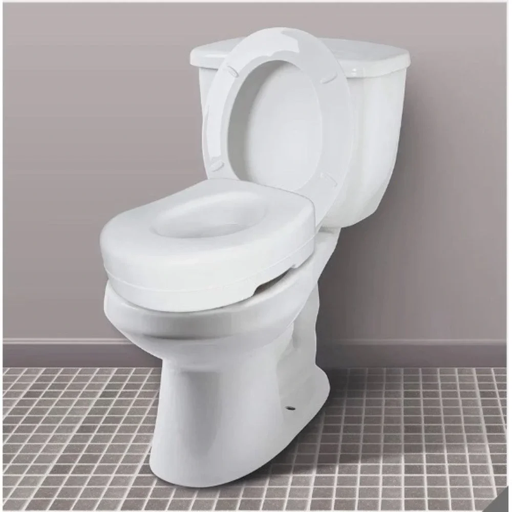 Carex White Plastic Raised Toilet Seat 5-1/2